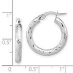 FJC Finejewelers 14 kt White Gold Hoops Bright Cut Round Hoop Earrings 22 mm x 20 mm