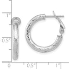 FJC Finejewelers 14 kt White Gold Hoops Bright Cut Round Omega Back Hoop Earrings 21 mm x 20 mm