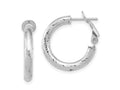 FJC Finejewelers 14 kt White Gold Hoops Bright Cut Round Omega Back Hoop Earrings 21 mm x 20 mm