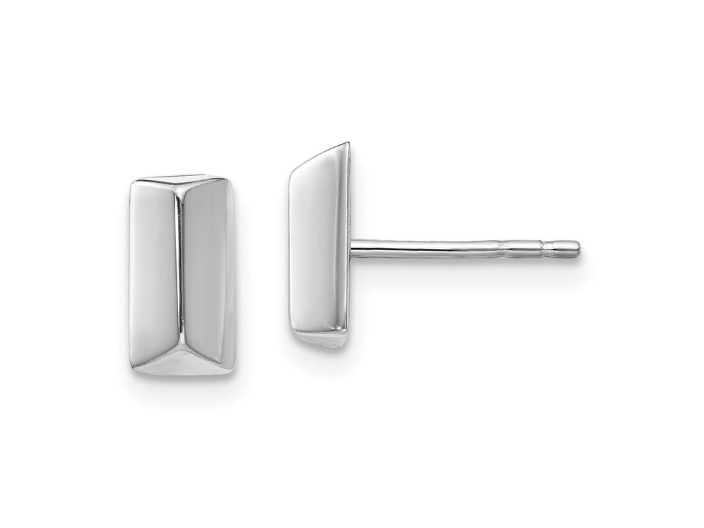 FJC Finejewelers 14 kt White Gold Button Polished Post Earrings 8 mm x 4 mm