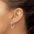 FJC Finejewelers 14 kt Tri Color Gold Tri-color Polished Hoop Earrings 26 mm x 16 mm