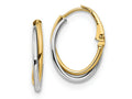 FJC Finejewelers 14 kt Two Tone Gold Two-tone Polished Hoop Earrings 21 mm x 15 mm