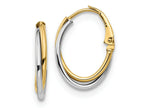 FJC Finejewelers 14 kt Two Tone Gold Two-tone Polished Hoop Earrings 21 mm x 15 mm