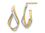 FJC Finejewelers 14 kt Two Tone Gold Dangle Two-tone Polished Post Earrings 28 mm x 14 mm