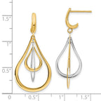 FJC Finejewelers 14 kt Two Tone Gold Two-tone Polished Post Dangle Earrings 38 mm x 18 mm