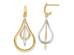 FJC Finejewelers 14 kt Two Tone Gold Two-tone Polished Post Dangle Earrings 38 mm x 18 mm