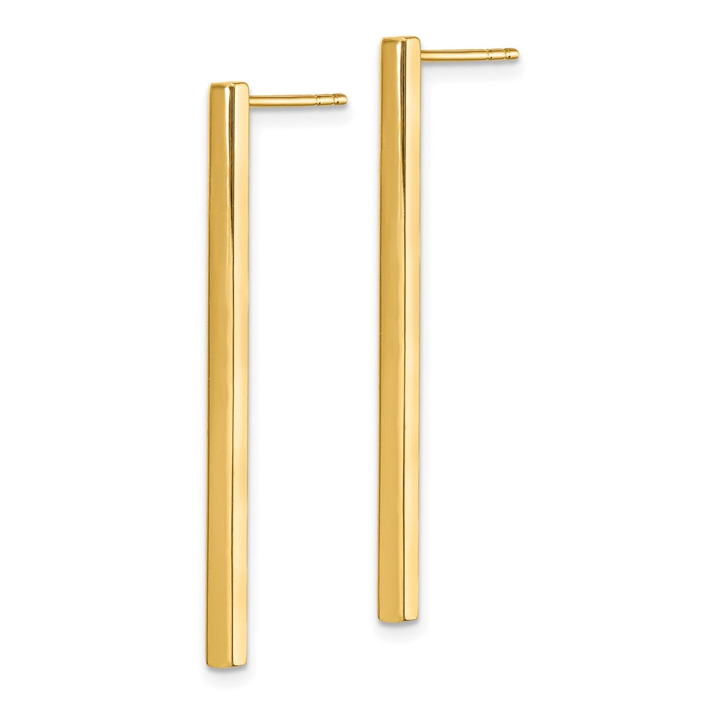 FJC Finejewelers 14 kt Yellow Gold Polished Post Dangle Bar Earrings 35 mm x 2 mm