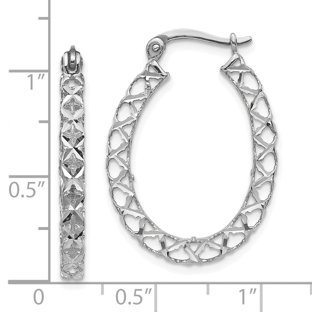 FJC Finejewelers 14 kt White Gold Hoops Polished Bright Cut Hollow Hoop Earrings 27 mm x 21 mm