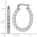 FJC Finejewelers 14 kt White Gold Hoops Polished Bright Cut Hollow Hoop Earrings 27 mm x 21 mm