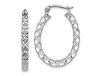 FJC Finejewelers 14 kt White Gold Hoops Polished Bright Cut Hollow Hoop Earrings 27 mm x 21 mm