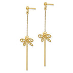 FJC Finejewelers 14 kt Yellow Gold Polished Dragonfly Post Dangle Earrings 58 mm x 25 mm