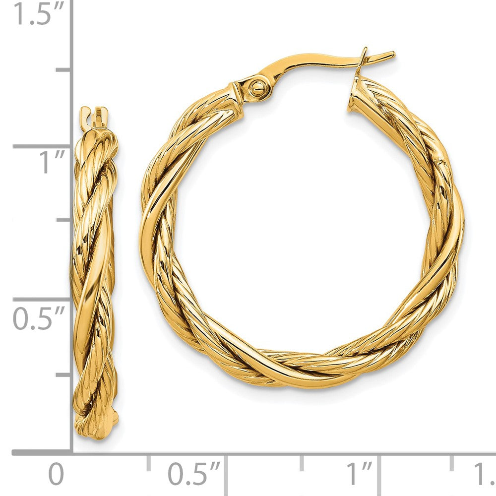 FJC Finejewelers 14 kt Yellow Gold Polished Twisted Hoop Earrings 28 mm x 27 mm