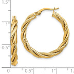 FJC Finejewelers 14 kt Yellow Gold Polished Twisted Hoop Earrings 28 mm x 27 mm