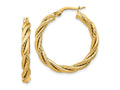 FJC Finejewelers 14 kt Yellow Gold Polished Twisted Hoop Earrings 28 mm x 27 mm
