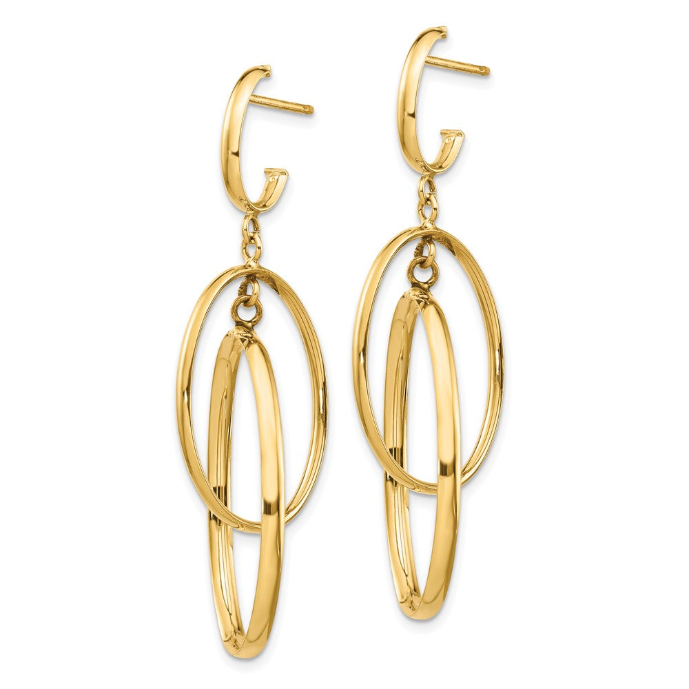 FJC Finejewelers 14 kt Yellow Gold Polished Post Dangle Earrings 45 mm x 18 mm