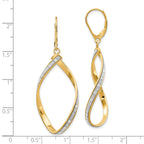 FJC Finejewelers 14 kt Yellow Gold Dangle Glimmer Infused Twisted Leverback Earrings 55 mm x 23 mm