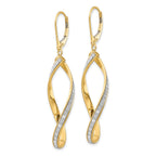 FJC Finejewelers 14 kt Yellow Gold Dangle Glimmer Infused Twisted Leverback Earrings 55 mm x 23 mm