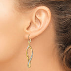 FJC Finejewelers 14 kt Yellow Gold Dangle Glimmer Infused Twisted Leverback Earrings 55 mm x 23 mm