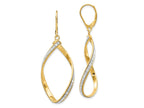 FJC Finejewelers 14 kt Yellow Gold Dangle Glimmer Infused Twisted Leverback Earrings 55 mm x 23 mm