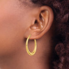 FJC Finejewelers 14 kt Yellow Gold Polished Fancy Hoop Earrings 22 mm x 31 mm