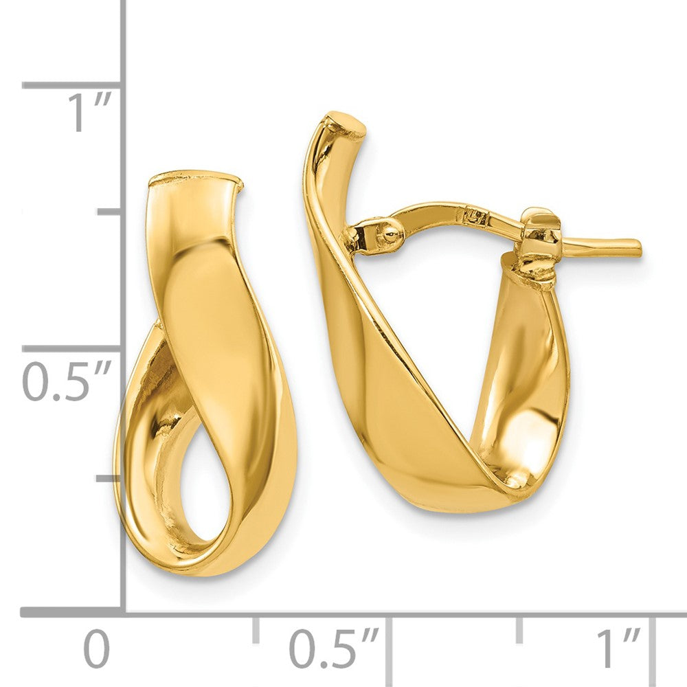 FJC Finejewelers 14 kt Yellow Gold 5mm High Polished Hoop Earrings 20 mm x 11 mm
