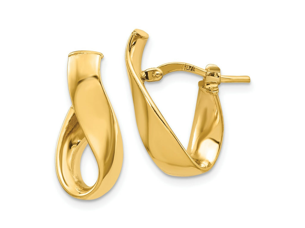 FJC Finejewelers 14 kt Yellow Gold 5mm High Polished Hoop Earrings 20 mm x 11 mm