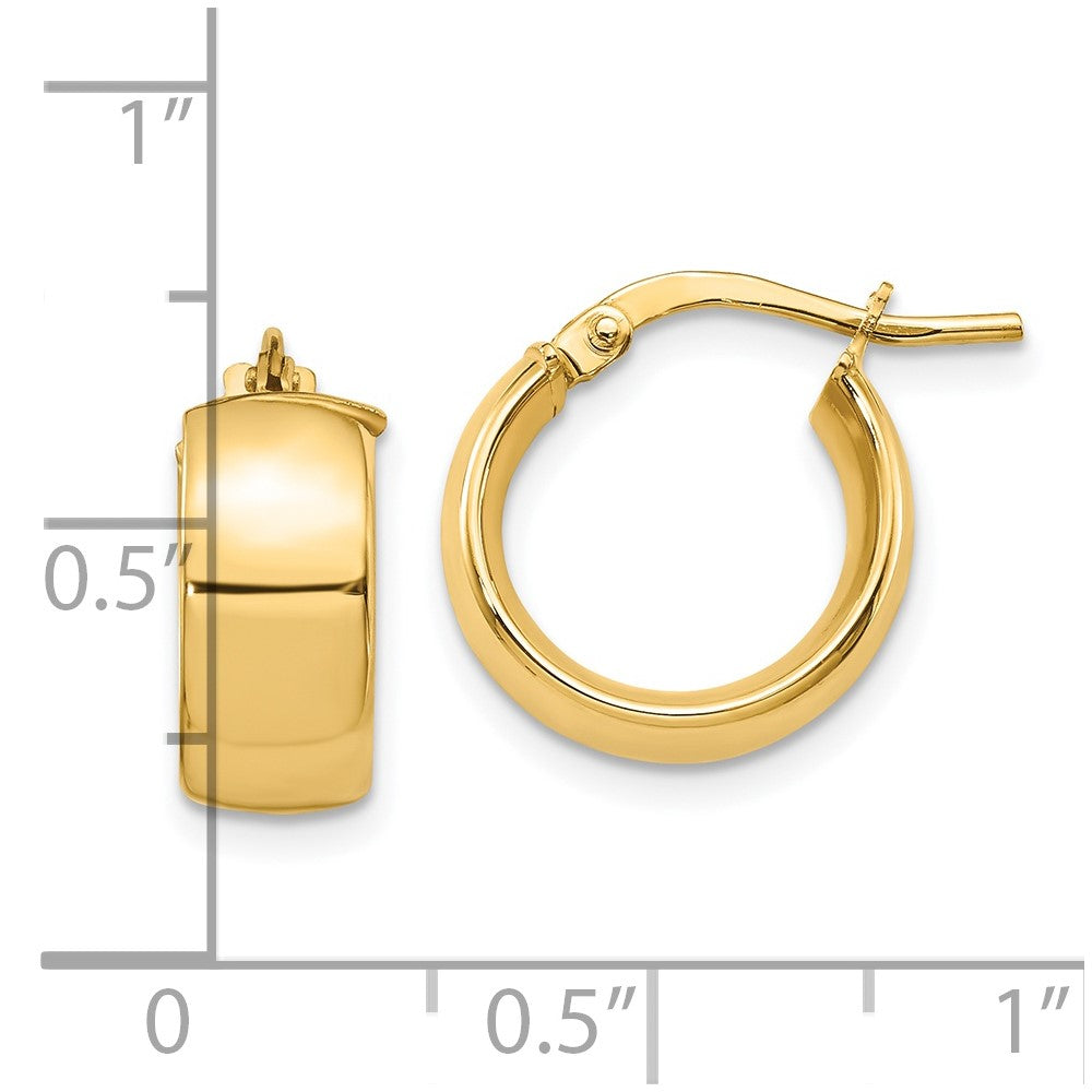 FJC Finejewelers 14 kt Yellow Gold 6mm High Polished Hoop Earrings 15 mm x 13 mm