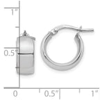 FJC Finejewelers 14 kt White Gold Hoops 6mm High Polished Huggie Earrings 15 mm x 13 mm