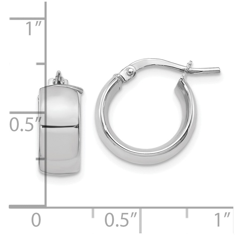 FJC Finejewelers 14 kt White Gold Hoops 6mm High Polished Huggie Earrings 15 mm x 13 mm