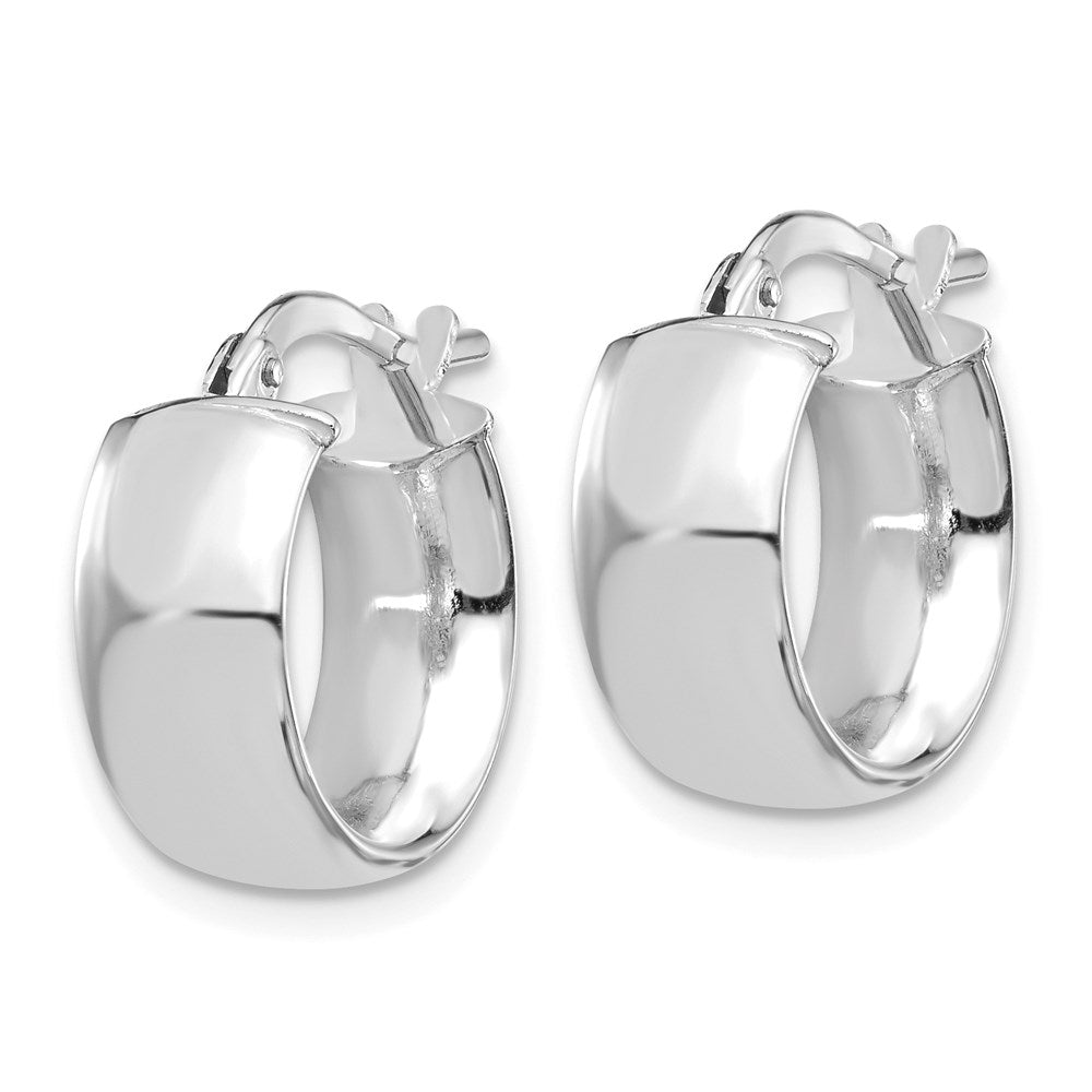 FJC Finejewelers 14 kt White Gold Hoops 6mm High Polished Huggie Earrings 15 mm x 13 mm