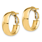 FJC Finejewelers 14 kt Yellow Gold 6mm High Polished Omega Back Hoop Earrings 20 mm x 18 mm