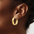 FJC Finejewelers 14 kt Yellow Gold 6mm High Polished Omega Back Hoop Earrings 25 mm x 24 mm