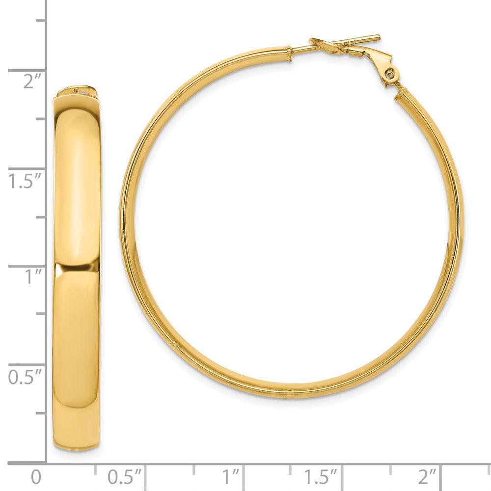 FJC Finejewelers 14 kt Yellow Gold 6mm High Polished Omega Back Hoop Earrings 46 mm x 45 mm