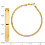 FJC Finejewelers 14 kt Yellow Gold 6mm High Polished Omega Back Hoop Earrings 46 mm x 45 mm