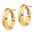 FJC Finejewelers 14 kt Yellow Gold 6mm High Polished Oval Omega Hoop Earrings 18 mm x 12 mm