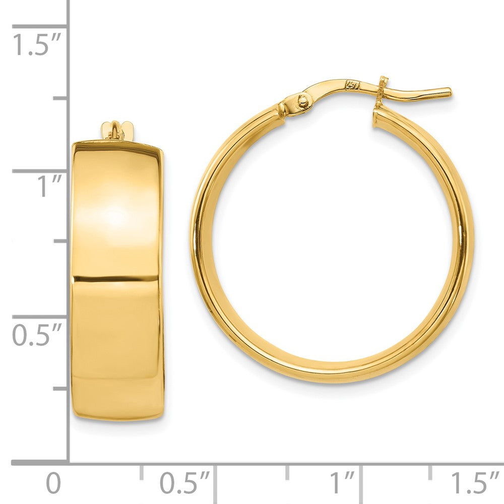 FJC Finejewelers 14 kt Yellow Gold 8mm High Polished Hoop Earrings 25 mm x 23 mm