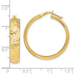 FJC Finejewelers 14 kt Yellow Gold Polished Bright Cut Round Hoops 31 x 28 mm