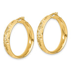 FJC Finejewelers 14 kt Yellow Gold Polished Bright Cut Round Hoops 31 x 28 mm
