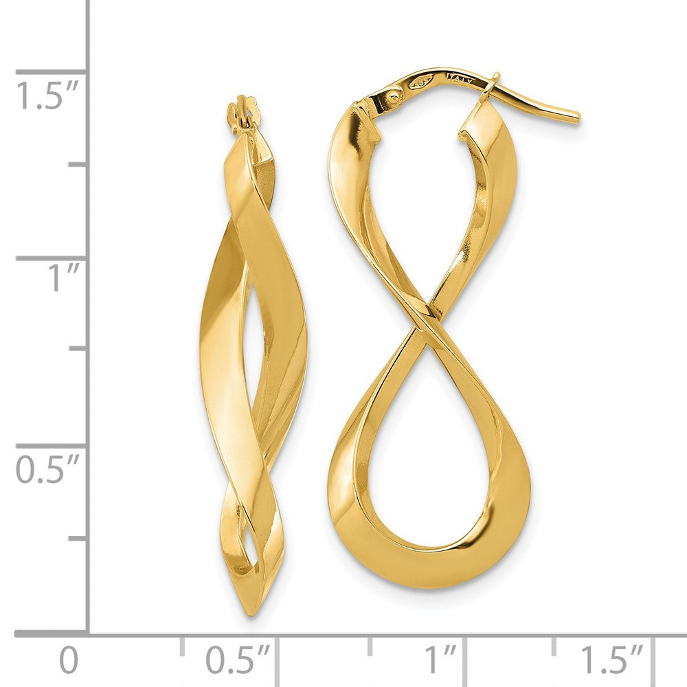 FJC Finejewelers 14 kt Yellow Gold Polished LandR Eternity Hoop Earrings 13 mm x 13 mm
