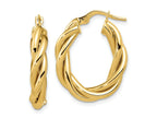FJC Finejewelers 14 kt Yellow Gold Polished Twisted Oval Hoop Earrings 25 mm x 20 mm