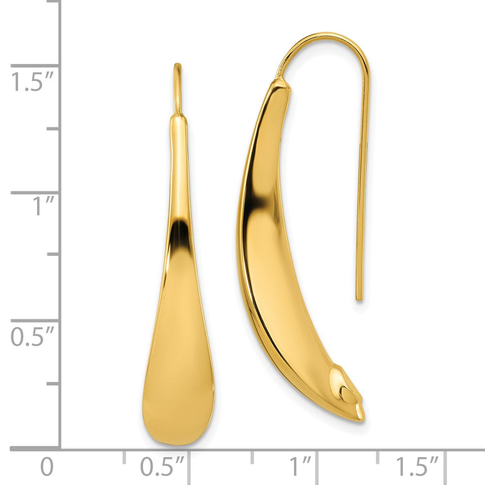 FJC Finejewelers 14 kt Yellow Gold Dangle Polished Threader Earrings 34 mm x 6 mm