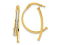 FJC Finejewelers 14 kt Yellow Gold Polished Glitter Infused Hoop Earrings