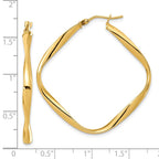 FJC Finejewelers 14 kt Yellow Gold Polished Twisted Square Hoop Earrings 40 mm x 38 mm
