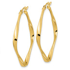 FJC Finejewelers 14 kt Yellow Gold Polished Twisted Square Hoop Earrings 40 mm x 38 mm