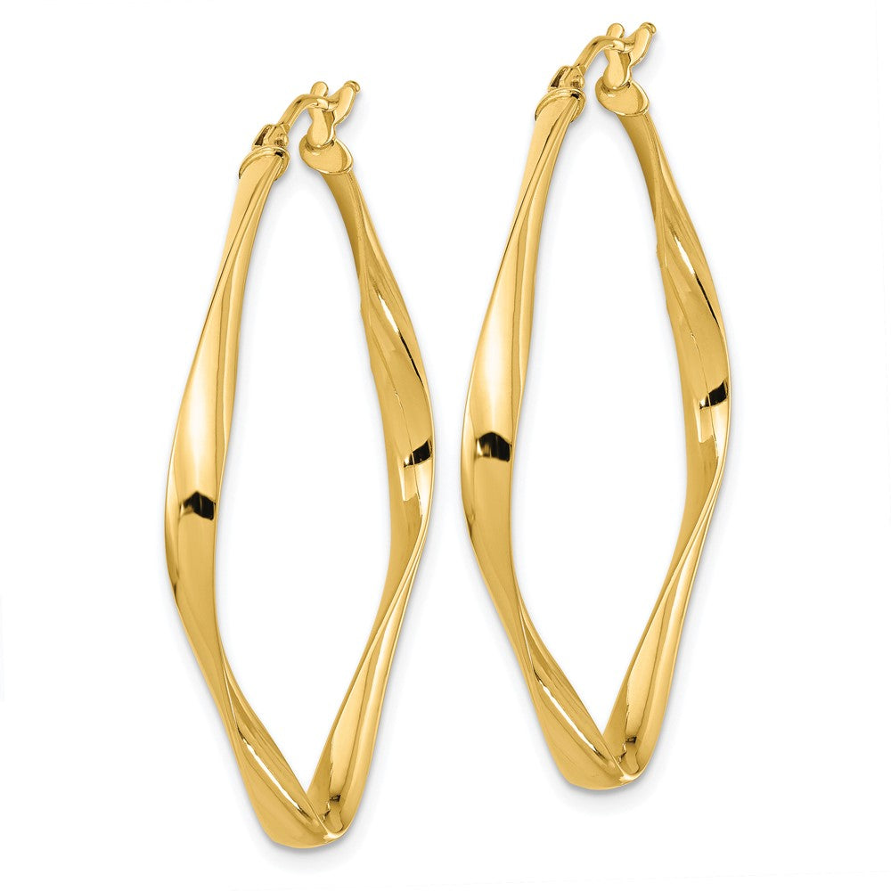 FJC Finejewelers 14 kt Yellow Gold Polished Twisted Square Hoop Earrings 40 mm x 38 mm