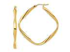 FJC Finejewelers 14 kt Yellow Gold Polished Twisted Square Hoop Earrings 40 mm x 38 mm