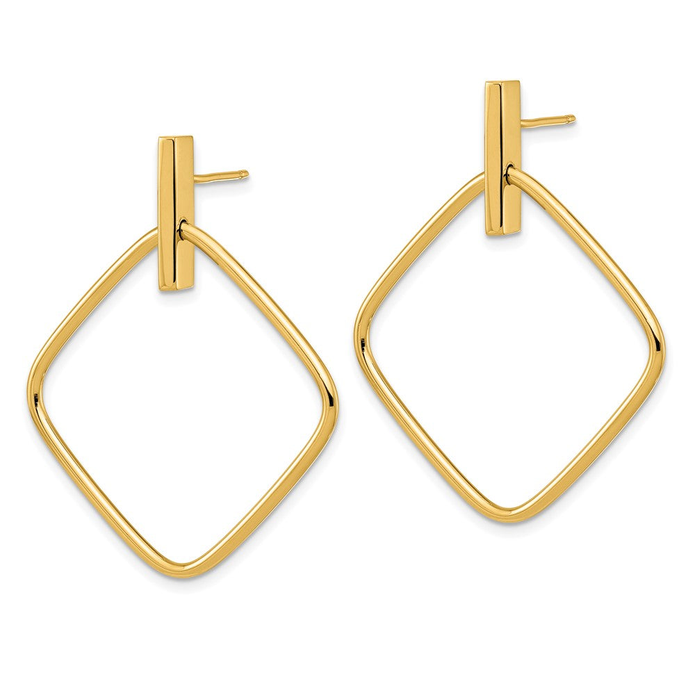 FJC Finejewelers 14 kt Yellow Gold Polished Square Post Dangle Earrings 39 mm x 31 mm