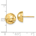 FJC Finejewelers 14 kt Yellow Gold Polished Bright Cut 10mm Button Post Earrings 9 mm x 9 mm