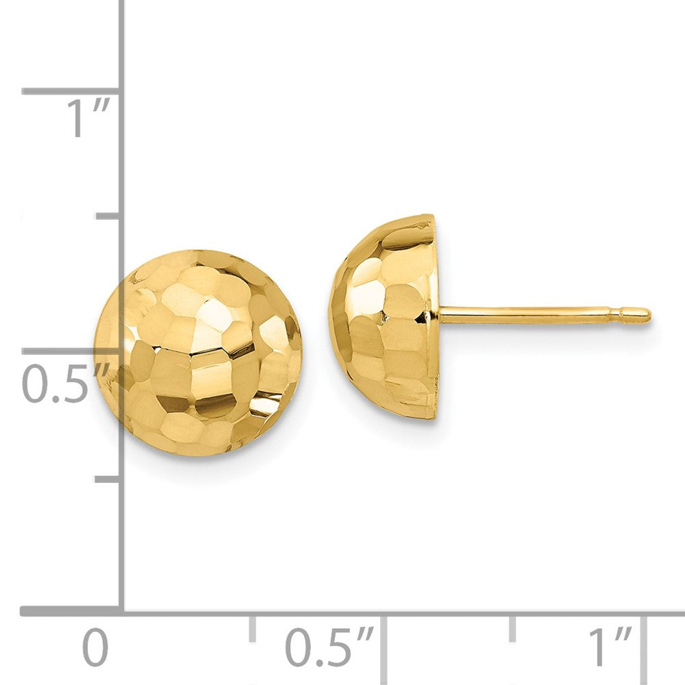 FJC Finejewelers 14 kt Yellow Gold Polished Bright Cut 10mm Button Post Earrings 9 mm x 9 mm