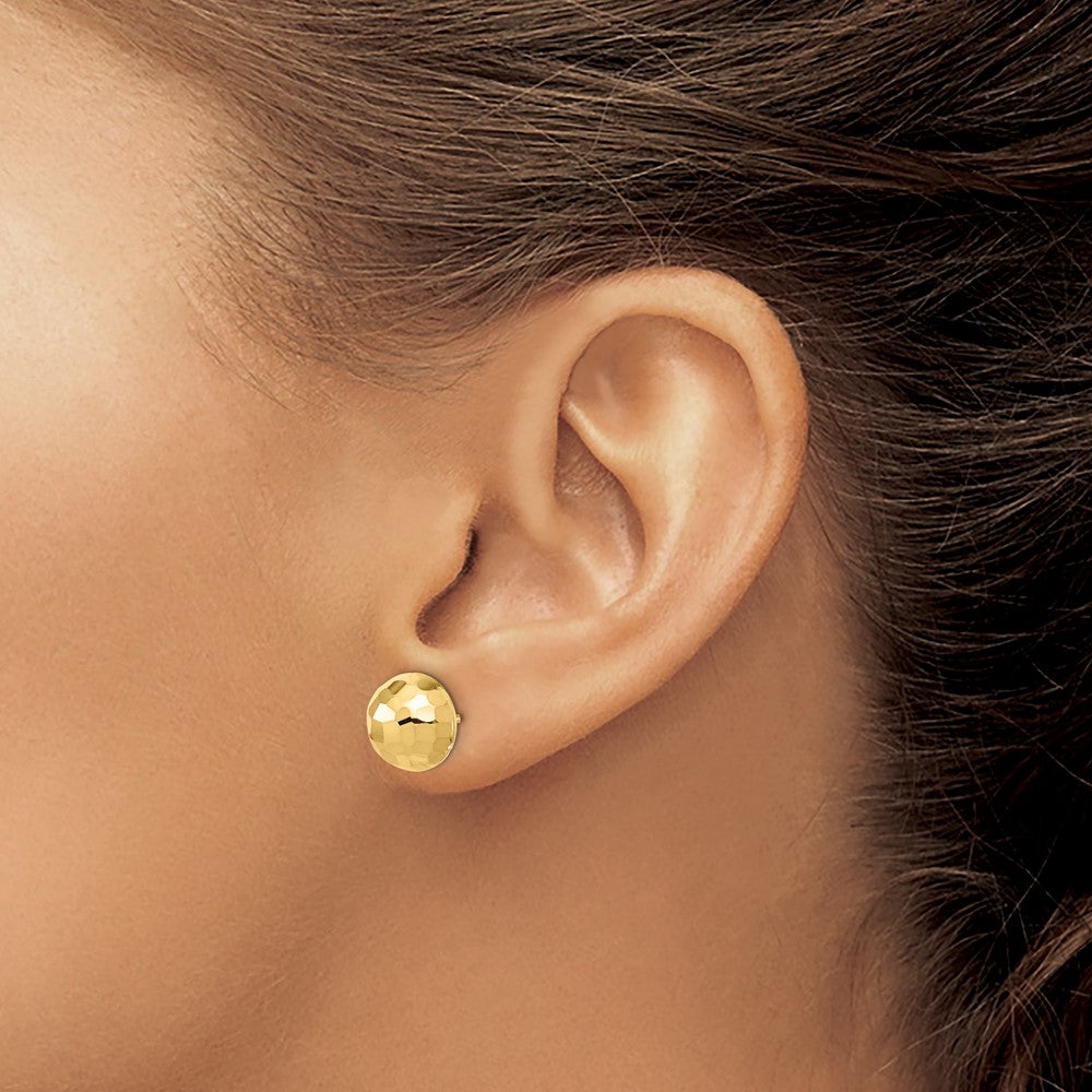 FJC Finejewelers 14 kt Yellow Gold Polished Bright Cut 10mm Button Post Earrings 9 mm x 9 mm